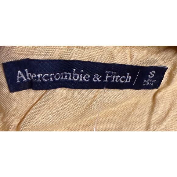 Abercrombie & Fitch Women Babydoll Top Blouse Small S Yellow Short Sleeve NWOT - Picture 6 of 7